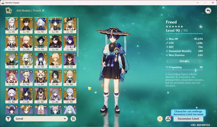 End-Game |ASIA|AR 60|UID 82|18 Limit|Neuvillette|Zhongli|Furina|Wanderer|Navia|Albedo|Kazuha,etc MC Male GI014B