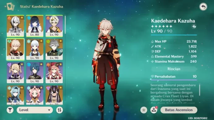 Mid-Game | ASIA | AR 57 | 7 Limit | Arlecchino, Yelan, Kaedehara Kazuha, Kamisato Ayaka, Alhaitham, Cyno, Eula|MC FEMALE GI032B