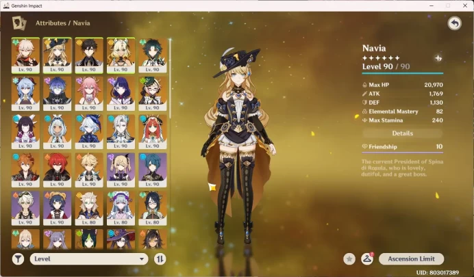 End-Game | ASIA | AR 60 | 18 Limit Neuvillette C1 + Sign | Yae Miko + Sign | Ganyu + Sign |  Kazuha | Navia |GI038B