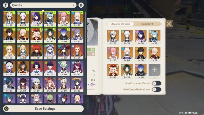 ASIA|AR 58|10 Limit +11(*5 Weapon)|(Arlecchino,Raiden,Xiao,Ayaka)+Sign,Flins,Yae Miko,Etc|5 Skin|Mc Female|GI105B