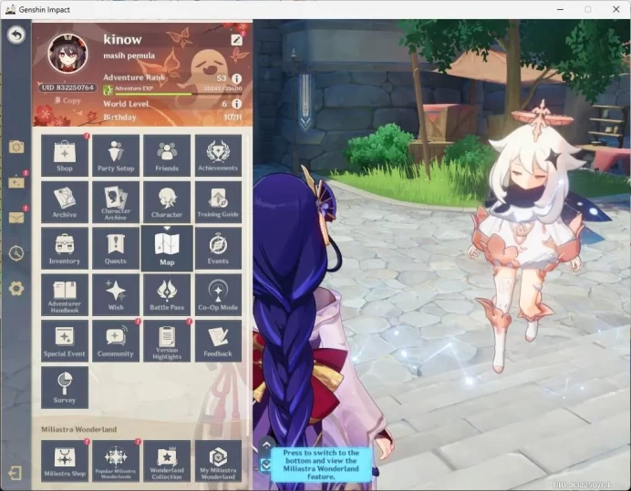 ASIA | AR 53 end game | Raiden Shogun, Furina, Bennet, jean, Xingqiu, Aino, Fischl more detail n item check SS  GI123B