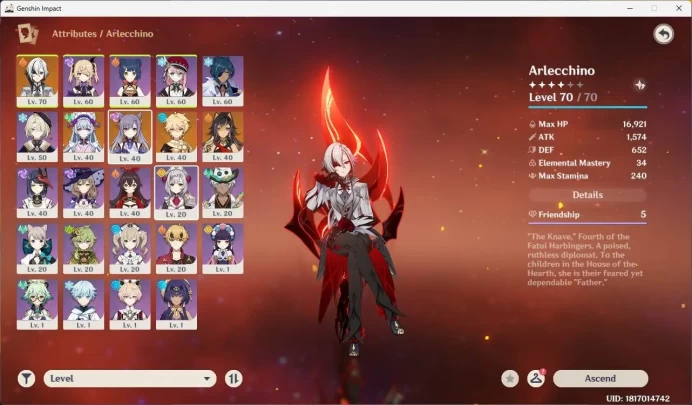 ASIA|AR 40|2 limit| Arlecchino, Yumemizuki Mizuki,etc |MC Male|Check SS|GI141B