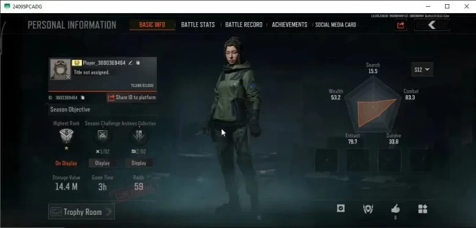 MOBILE Lv30|SV 14,4M|CV 13M|Peace Set|GM AK-12,Abomi.Vector 9,Forest MP5,Speed SQB M110,ET Mosin,Etc|CN ON|Log Infinite(AB3109)