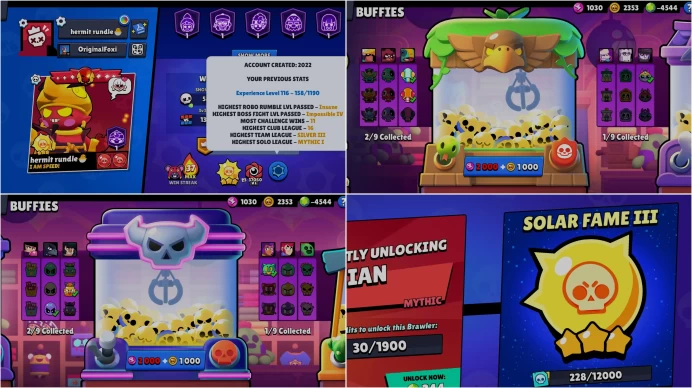 OP 89k TROPHY, SOLAR FAME 3,69 PRESTIGE,63 HC,3 MAXED,367 OP SKINS [14 MYTHIC+6 LEGENDARY+6 HC],1127 PINS,581 ICON,295 SPRAYS, NEGATIVE GEMS