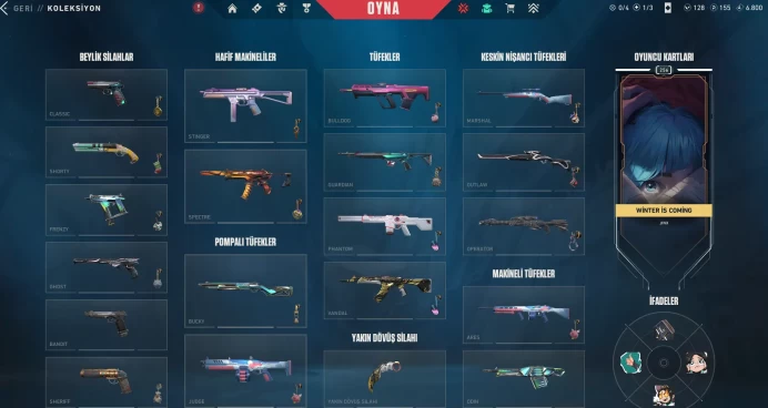 VALORANT EU WEST SERVER 168 SKİNS( +13 KNİFE, CHAMPİONS 2021 PAKCED, ARCANE SHERİFF, )AUTO DELIVERY FULL ACCESS-LIFETIME WARRANT