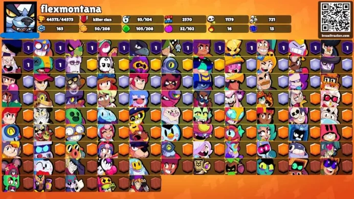 44K Trophies LVL45 | 93/102 Brawlers | 14 Max Brawlers - 9 Hypercharges | 171 Skins | 457 Pins | 329 Icons | Legendary, Max Power, Rank 35, rare