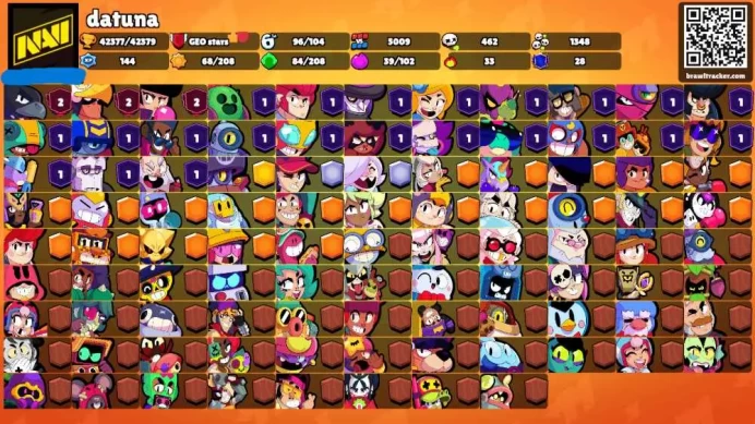 42K Trophies LVL24 | 96/102 Brawlers | 25 Max Brawlers - 19 Hypercharges | 235 Skins | 547 Pins | 402 Icons | Legendary, Max Power, Rank 35,rare