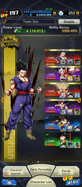 22 Legends(daimao 9s+ultimate gohan+gohan pur+Goku kid+GokuBardock+ss4 gogeta+Goku) Have Equip-ANDROID-IOS-BANDAI (417)
