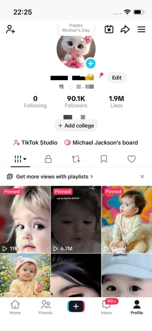 Huge Blowout/Monetized 90K Real Followers+1.9M Real Likes Account/ Creator Rewards Program Activated/ Full Access