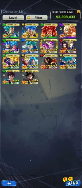 ANDROID ONLY-20k CC+14 LF (2 New LF Vegito and Goku black+super 17+LF fusion GokuVegeta+Frieza+god ss vegito+android 18+nappa)Godly Equip (381)