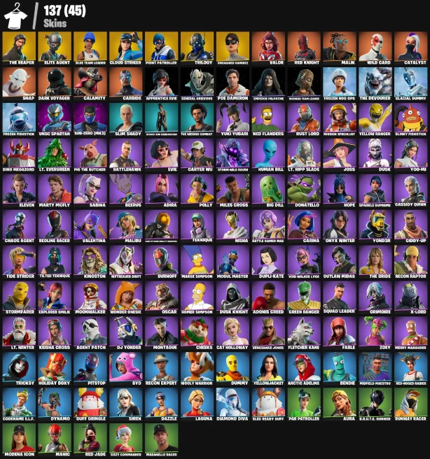 137 skins | The Reaper | Elite Agent | Blue Team Leader | Cloud Striker | Point Patroller | Trilogy | Unchained Ramirez | Valor | Red Knight