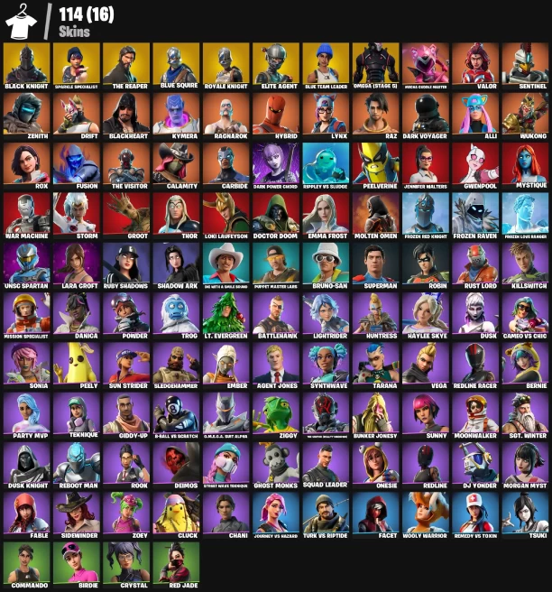 113 skins | Black Knight | OG STW | Sparkle Specialist | The Reaper | Blue Squire | Royale Knight | Elite Agent |