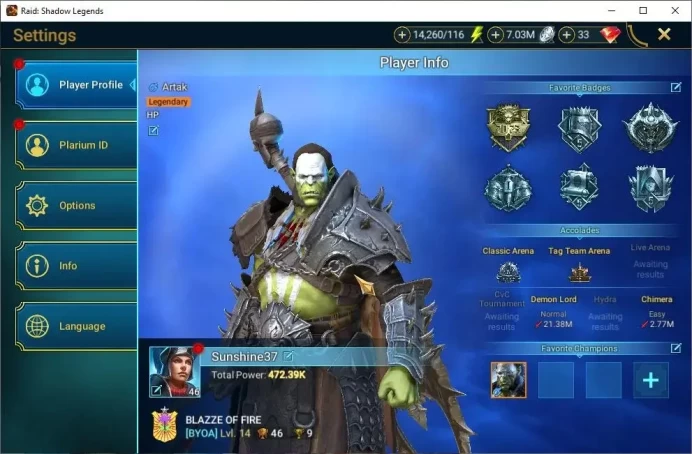 Lv46 472 Power|11 Legendary(Rathalos,Ninja,Alice,Artax,Wukong,Scyl,Visix,Skeletor,Etc)|14K Energy|Plarium|RSL1481