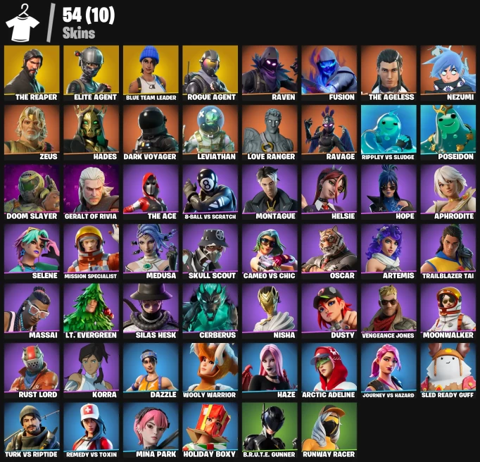 54 skins | The Reaper | Elite Agent | Blue Team Leader | Rogue Agent | Nezumi | Hades | Raven | Dark Voyager