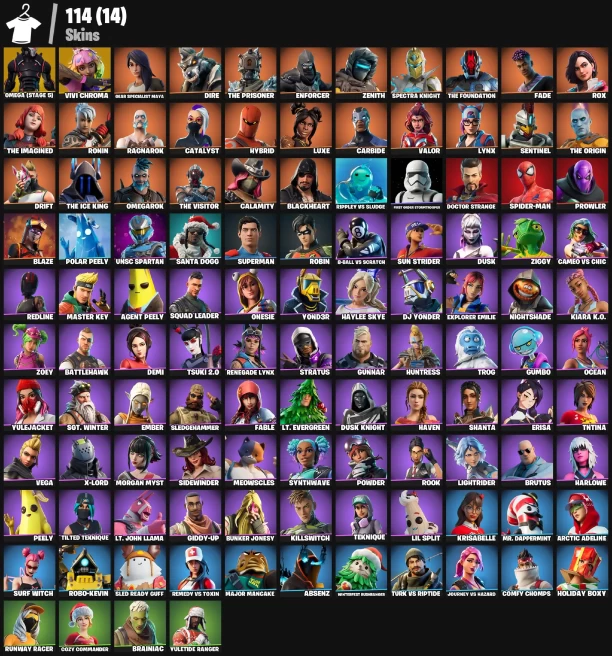 112 skins | OG STW | Omega (stage 5) | Vivi Chroma | Drift | Enforcer | Luxe | The Imagined | Zenith | Omegarok | 150 VB