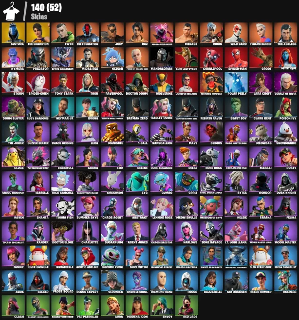 138 skins | OG STW | The Champion | Sultura | Dynamo Dancer | Menace | Nezumi | Wild Card | Mecha Cuddle Master 