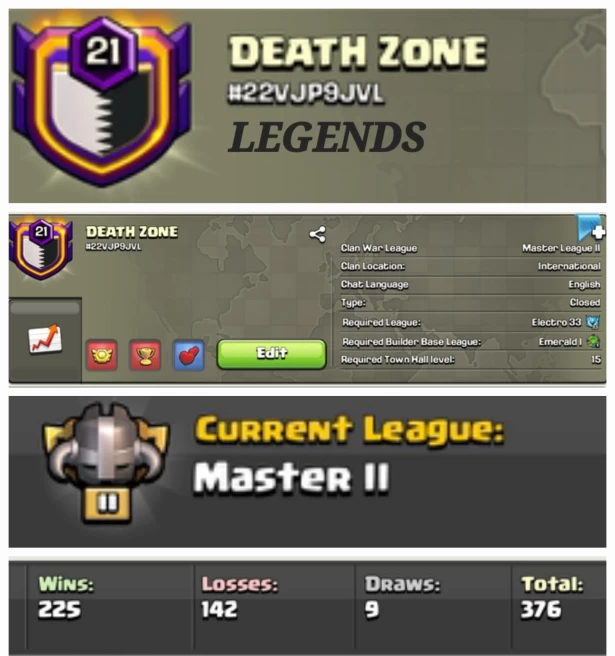 DEATH ZONE !! LEVEL 21 !! MASTER 2 LEAUGE  !! WIN 225 LOSS 142 !! PERFECT NAME  !! CHEAP  !! FAST DELIVERY