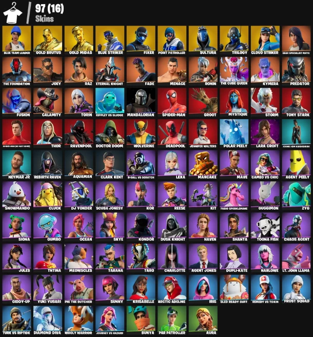 96 skins | Blue Team Leader | Gold Brutus | Gold Midas | Blue Striker | Trilogy | Point Patroller | Sultura | Fixer