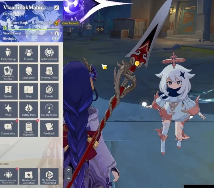 Asia|AR 50|7 Limit +2(*5Wep)|Flins,Raiden,Furina,Neuvillete,Arlecchino,Wanderer,Venti|Mc Male|Low Explore|TakeMail|(GI6252)