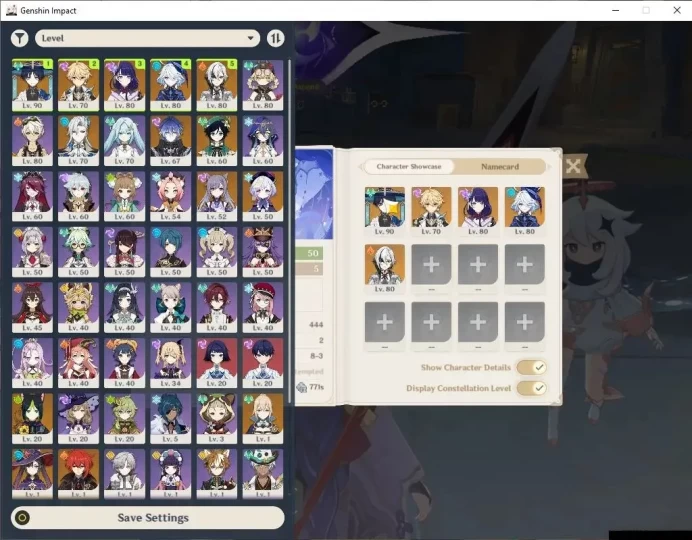 Asia|AR 50|7 Limit +2(*5Wep)|Flins,Raiden,Furina,Neuvillete,Arlecchino,Wanderer,Venti|Mc Male|Low Explore|TakeMail|(GI6252)