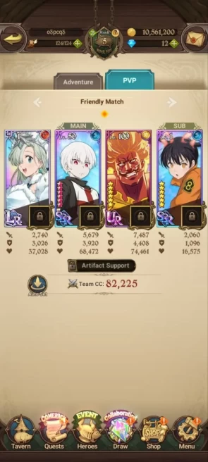 Global |Starter | 738k CC | 1 LR Elizabeth  1 UR DKM | Collab Sho + Tamaki | FullReward 7DS001B