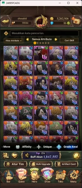 ASIA | 1,847M CC | 3 Collab | UR Merlin and Escanor | 7DS020B