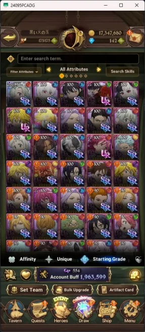 GLOBAL | 1,9M CC | 4 UR | 1 LR | 3 Collab | LR Elizabeth | LR Lostvayne Meliodas | UR Merlin & Escanor  7DS021B