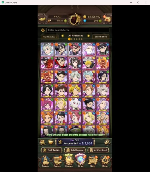 ASIA | 4,2M CC | Diamond 298 | 9 Collab | 3 LR | 8 UR | Collab Tamaki Kotatsu, Yihwa Yeon, Megumin, good ACC check SS 7DS033B