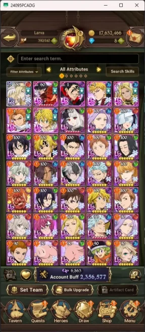 ASIA | 2,4M CC | DM 377 | 4UR Merlin & Escanor, oppressor demon king , DKM 7DS038B