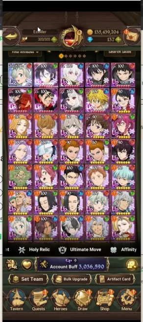 ASIA | 3M CC | DM 137 | LR Eli | Full Collab FF | Sho 3/6 | Shinra 2/6 | Tamaki 2/6 | UR Merlin+Escanor+ODK+DKM+Arthur |7DS040B