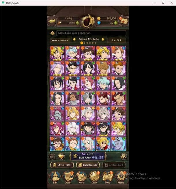 Starter ASIA | 900K CC |1 UR DKM | Full Collab FIRE FORCE | Ch 5 7DS041B