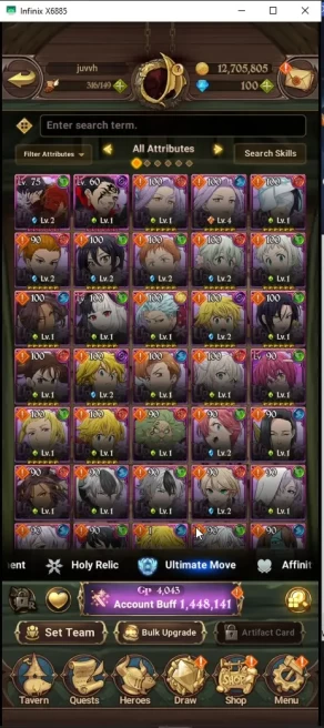 ASIA | 1.4M CC | DM 100 | UR Merlin+Escanor+ODK+DKM | Collab Sho 2/6 + Tamaki 2/6 | CH 5 |7DS043B