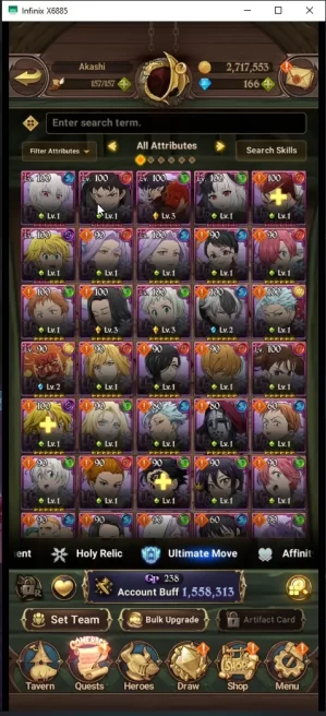 ASIA | 1.5M CC | DM 166 | 4UR Meresca,WK Gowther , DKM,chaos arthur | Full collab fire force Sho2/6 shinra 2/6 tamaki2/6 7DS047B