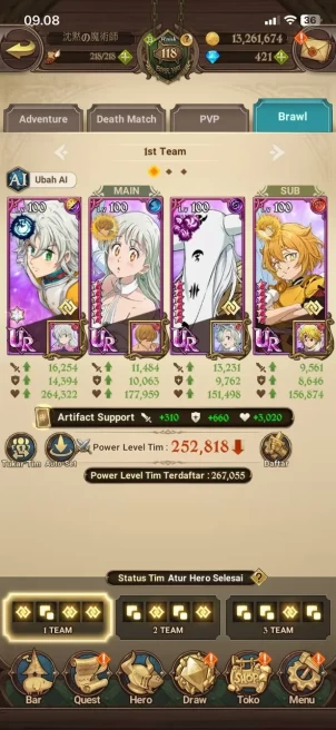 ASIA|4.8M CC|DM 423|4 LR Merlin+Gowther+Brun+Eli|5 UR Merlin+Escanor+Tristan|6 Collab  7DS048B
