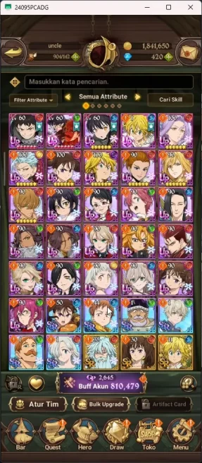 Starter ASIA | 810k CC | Diamond 420 | 2 UR Merlin&Esca DKM | Collab Shinra Tamaki 2/6 7DS049B