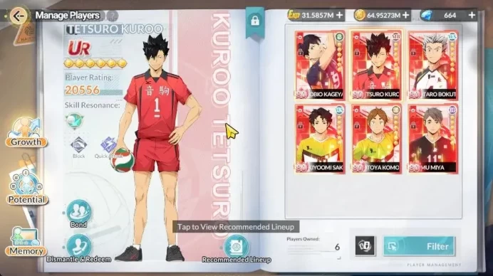 SEA Lv 60|5 SP [Kuroo,Keiji,Bokuto,Nishinoya,Hinata]+Memo 6 UR [(Osamu,Sakusa,Bokuto,Tobio,Motoya)+Memo Kuroo]|5 SSR|HFH1029