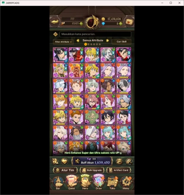 ASIA | 1,6M CC | 6 UR Merlin&Esca 2/6 Salos ODK 2/6 Thor DKM Indomitable Escanor | Collab SJW 7DS064B