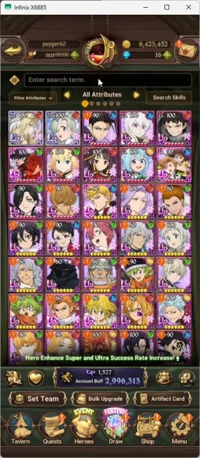 ASIA | 2,9 CC | 2 LR Brunhilde+Elizabeth | 3 UR Merlin Esca | King Diana | Lancelot | Collab Konosuba | Collab FF| 7DS067B