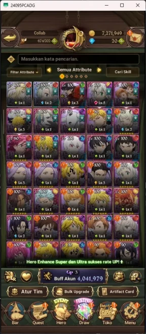 GLOBAL | 4M CC | 2 LR Brun+Eli | 10 UR Merlin+Esca 3/6 | Tristan 5/6 | Eli+Meli 3/6 | Sabunak 2/6 | Full Collab FF | 7DS068B
