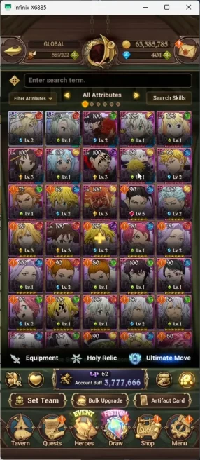 GLOBAL|2LR Brunhild+Elizabeth|8 UR WK Gowther,Thor 2/6,DKM 2/6,Lancelot2/6,ODK 3/6, MerEsca2/6,etc|Full Collab Konosuba, 7DS073B