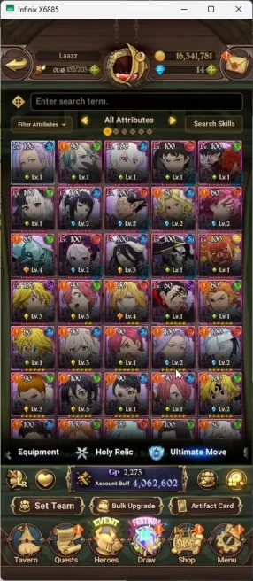 ASIA|4M CC|LR Ludociel|6 UR WK Gowther2/6,Thor 2/6,Salos,etc|Collab Overlord+Fire Force Collab | 7DS090B