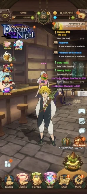 GLOBAL | 2,5M CC | 5 UR Merlin Esca, King Diana, Mael, DKM, Lancelot | Full Collab FF, Konosuba | 7DS102B