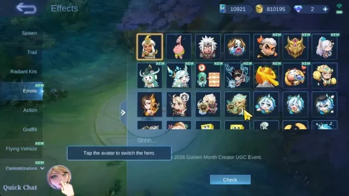 GLOBAL| Hero 132 Skin 293, ANN Haya, PRIME GR, VALENTINE Fany, RISING Lolita, Seiya Badang, VENOM GS, Renown, ML1798B