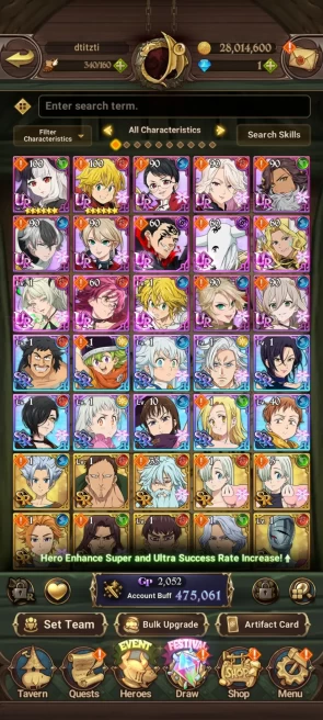 GLOBAL|475K CC|UR Souls Hel,Oppressor DK,Sabunak,Mael ,etc|check SS|7DS163B