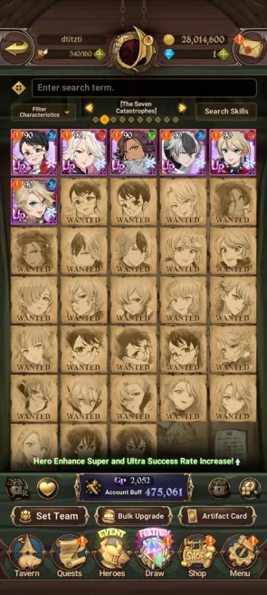 GLOBAL|475K CC|UR Souls Hel,Oppressor DK,Sabunak,Mael ,etc|check SS|7DS163B