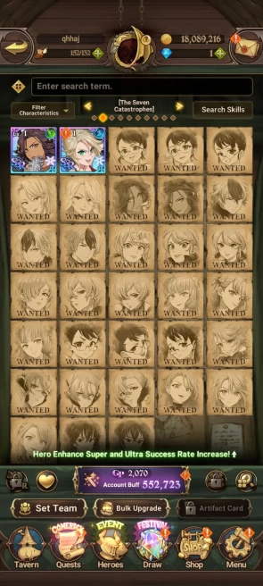 GLOBAL|552K CC|UR Eliz&Meliodas,Lancelot,Sabunak,King&Diane,etc|check SS|7DS164B
