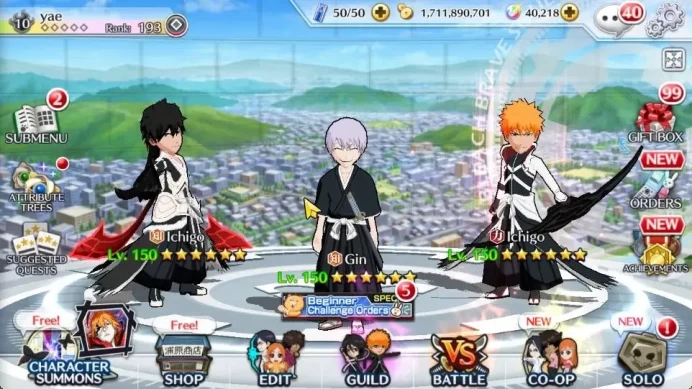[GLOBAL]|40K Orb|2 New Renewed Ichigo Kurosaki,TYBW25[Yachiru,Nemu],Renewed[Byakuya,Aizen],Kon,Etc|5,7K AccTic|Klab ID|(BBS2641)