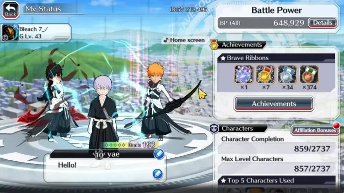 [GLOBAL]|40K Orb|2 New Renewed Ichigo Kurosaki,TYBW25[Yachiru,Nemu],Renewed[Byakuya,Aizen],Kon,Etc|5,7K AccTic|Klab ID|(BBS2641)