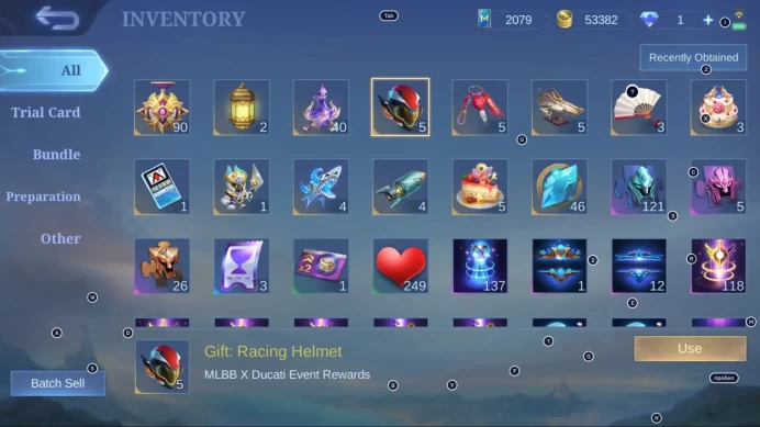 ML206//Level 57 194 Skins Mythic Glory 66 Stars Epic Rank