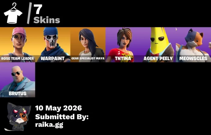 Fortnite Account [PC]Deluxe Edition|7 skins | OG STW | Gear Specialist Maya | TNTina | Agent Peely | Meowscles | Brutus|50 VB 